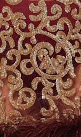 Sleeveless Dress with Bottom Feather